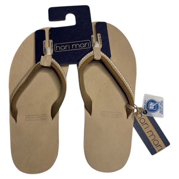 Hari Mari Scouts Leather Flip Flops Sandals 9 NWT - Picture 1 of 7
